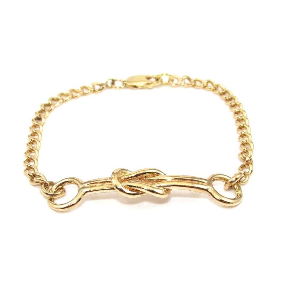 14K Yellow Gold Love Knot Chain Bracelet
